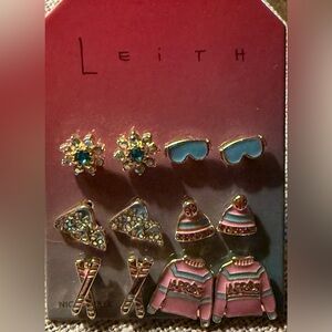 Leith Gold, Pink and Light Blue SKI Earring Collection